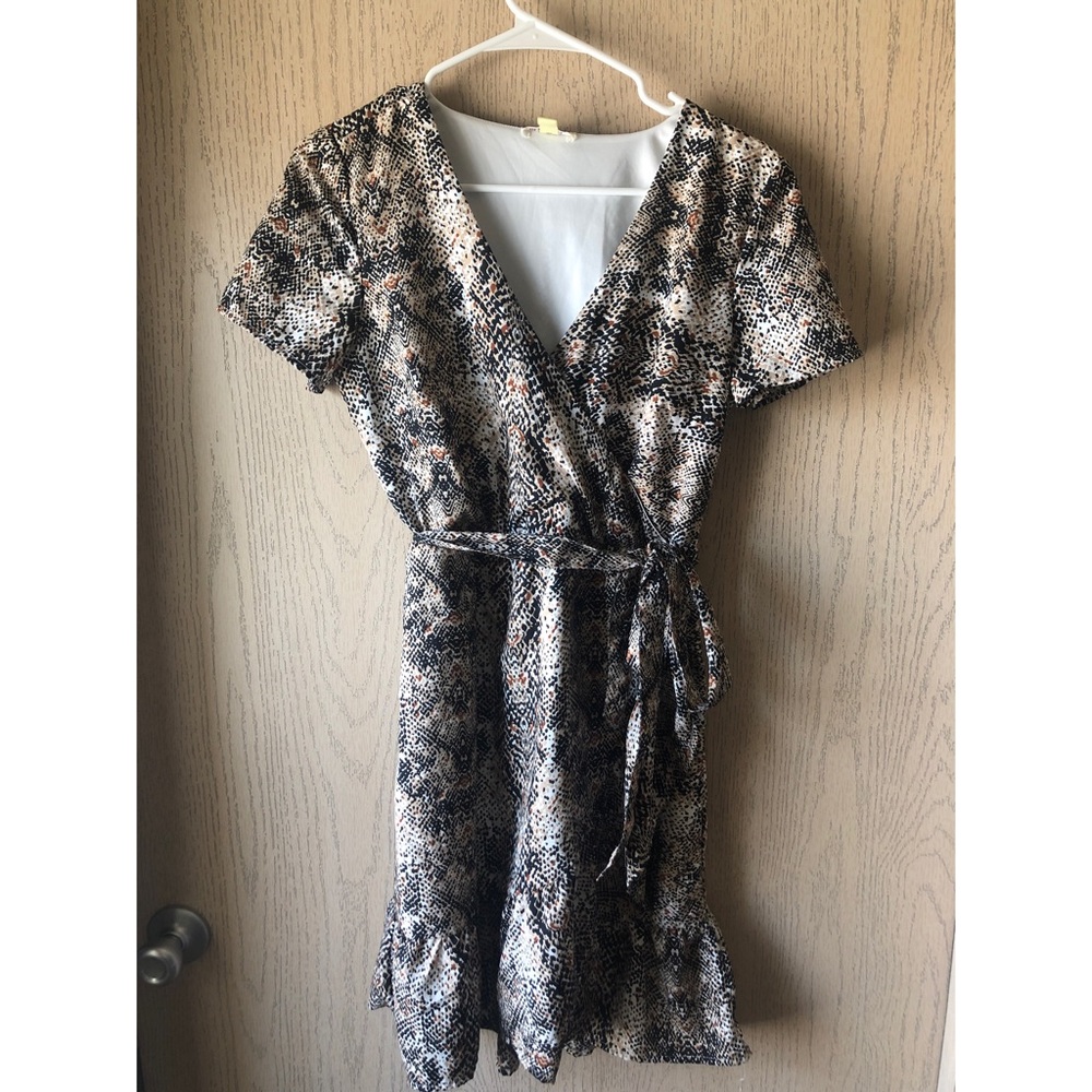 Snake Print Wrap Dress